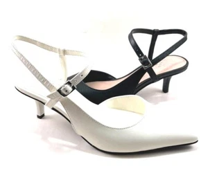 Vince Camuto Riccou Leather Kitten Heel Pointed Toe Slingback Choose Sz/Color - Picture 1 of 16