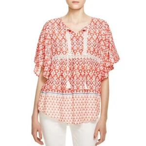 Neu BeachLunchLounge Small S Beyoncé Ikat Quaste Boho Bauern Top Shirt Bluse - Bild 1 von 5