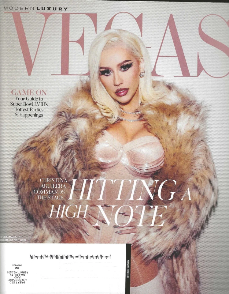 MODERN Luxury Vegas Magazine FEB. 24 - CHRISTINA AGUILERA - SUPER BOWL LVIII - Image 1 of 1