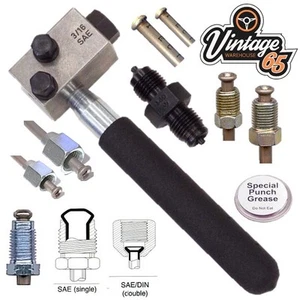 Triumph Hand Held In-situ SAE Male Female 3/16" Brake Pipe Line Flaring Tool Kit - Picture 1 of 2
