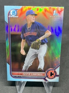 Bowman Draft 2022 cromo 1er #BDC-113 Justin Campbell Guardians Skyblue - Imagen 1 de 2