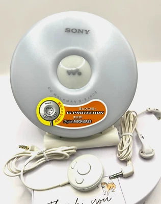 Reproductor de CD portátil Walkman Sony D-Ej002 blanco funcionamiento confirmado usado envío en 1 día Foto 1 de 4
