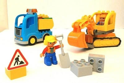 Lego Duplo Set 10812 Truck & Tracked Excavator with 2 workmen complete no box - Image 1 of 4