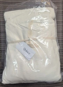 Quince European 100% Linen Duvet Cover 3PC Set Ivory King/Cal King -NEW- - Picture 1 of 7