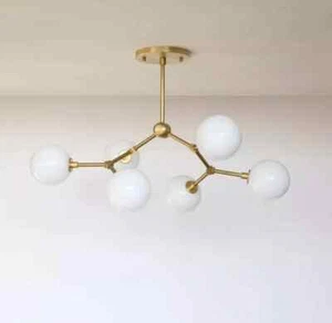 Modern Brass Sputnik Chandelier, Mid-century Modern Sputnik - Picture 1 of 7