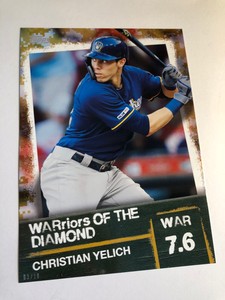 2020 Topps WARriors of the Diamond 5x7 Christian Yelich Brewers WOD36 03/10