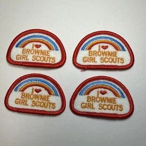 I ❤ Brownie Pfadfinder 2" Regenbogen Aufnäher - 4er Set, Neu - Bild 1 von 4
