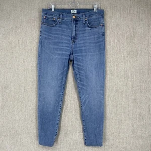 J. Crew Denim Jeans Womens 32 Blue 9" High Rise Toothpick Skinny Light Whiskered - Picture 1 of 14