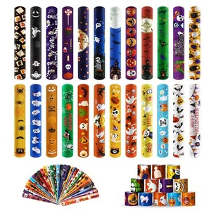 48 Pcs Halloween Party Favor Trick or Treat Silicone Rubber Wristbands - Picture 1 of 8