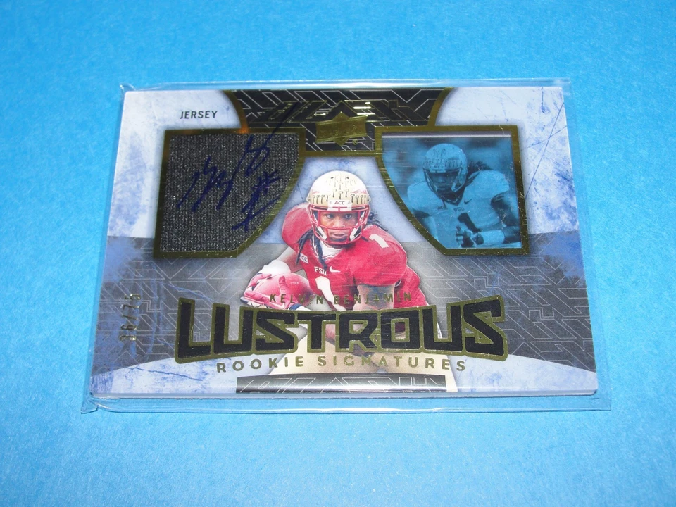 2014 UD Black KELVIN BENJAMIN Lustrous Rookie Auto/75 FSU Seminoles CAROLINA RC - Image 1 of 2