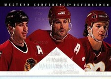 1994-95 Donruss Dominators #6 Chris Chelios, Paul Coffey, Al MacInnis