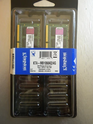 KTA-MB1066K2/4G Kingston 4GB Kit (2 X 2) PC3-8500 DDR3-1066MHzMz for Apple NEW - Image 1 of 3
