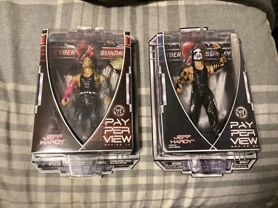 WWE JEFF HARDY 2 FIGURE LOT CYBER SUNDAY PAY PER VIEW SET SERIES 14 & 20 BELT $$ - Image 1 of 4