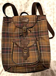 Barbour - Classic Tartan Knapsack/Backpack. Canvas & leather. - Picture 1 of 11