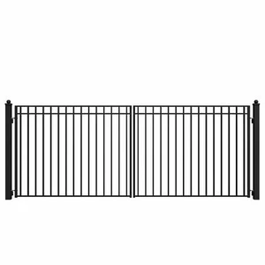 ALEKO Garden Steel Madrid Style 16' Dual Swing Black Driveway Gate - Picture 1 of 15