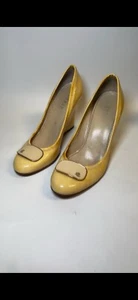Vintage Ralph Lauren Sz8 Soft Yellow Wedge Heel Preppy Luxury Old Money 60’s  - Picture 1 of 7