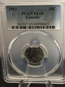1963 10C PCGS PL65  Canada - Picture 1 of 2