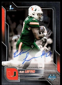 Elija Lofton 2025 Bowman University Chrome Autogramme Miami - Bild 1 von 2