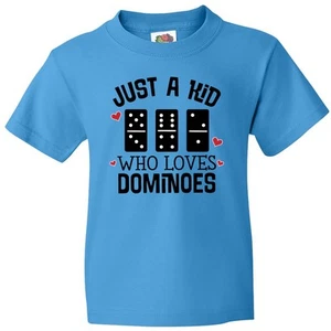 Inktastic Just A Kid Who Loves Dominoes Youth T-Shirt Hobbies Childs Tee Child - Picture 1 of 7