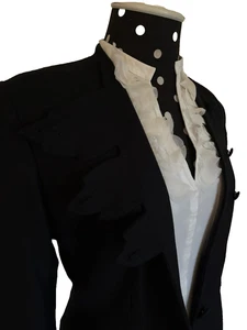 Emmanuelle Khanh -Vintage Black Wool Blazer/ Jacket-Made in France - Picture 1 of 15