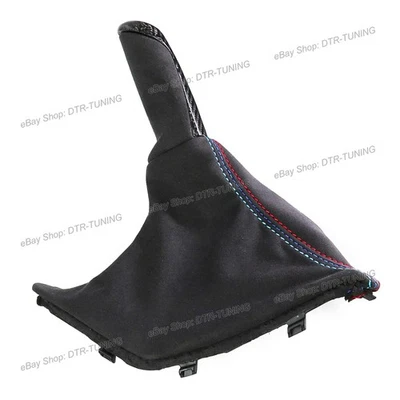 Mango de freno de mano de fibra de carbono bota Alcantara para BMW Serie 1 M135i M140i F20/21 Foto 1 de 4