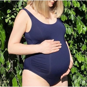 Andie Swim The Ibiza Umstands-Badeanzug U-Ausschnitt hinten marineblau Large NEU!! - Bild 1 von 6