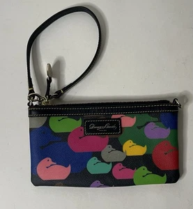 Dooney & Bourke Wonder Duck Wristlet Rainbow Zipper Clutch Geldbörse mit Riemen - Bild 1 von 10