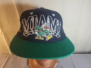 Vtg Miami Hurricanes Snapback Money Gang & Canes Logos Rare Find Damaged Snapbck - Picture 1 of 13