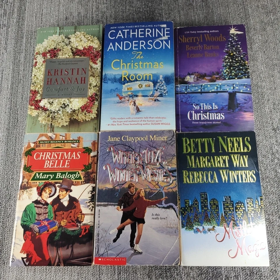 Christmas Holiday Romance 6 Paperback Book Lot Hannah Woods Balogh Neels Barton Foto 1 de 4