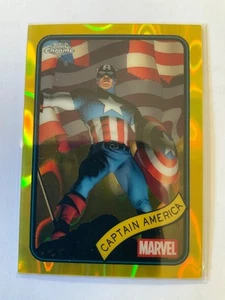2025 Topps Chrome Marvel Captain America Yellow Lava Parallel - Picture 1 of 6