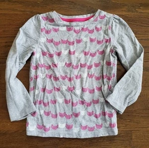 Gymboree Mädchen T-Shirt 3T rosa/grau Katzengesicht - Bild 1 von 7