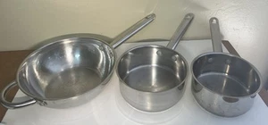 "3 sartenes Wolfgang Puck Café Collection de 1 y 1,5 cuartos y sartén de 10"" de acero inoxidable" - Imagen 1 de 12