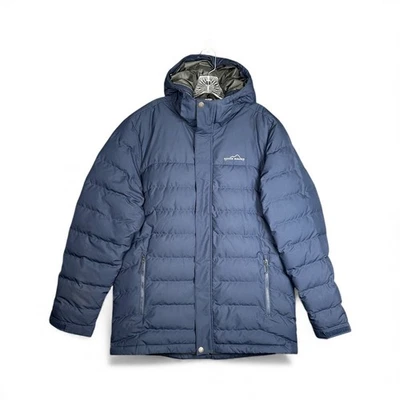 Chaqueta acolchada de plumón Eddie Bauer para hombre Parka de invierno Abrigo con cremallera completa Grande Azul Foto 1 de 4