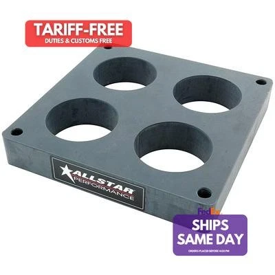 Allstar ALL25994, One Gray Plastic Carb Spacer 4500 4 Hole 1.00In Performance Pa - Image 1 of 4