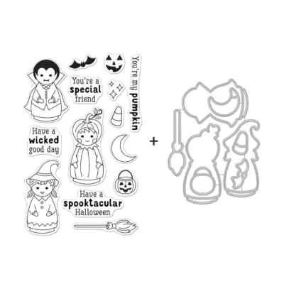 Hero Arts "HALLOWEEN PEG DOLLS" Sellos transparentes o Sellos y Troqueles Paquete 2022 Foto 1 de 2