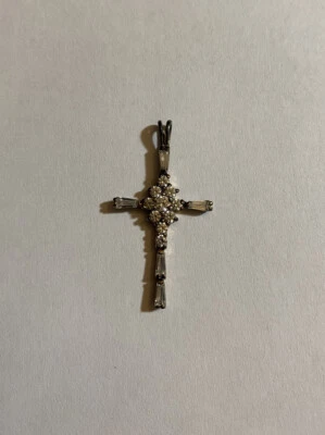 Крест с кубическим цирконием кластер камни серебро 925 подвеска носили, фото - Изображение 1 из 4