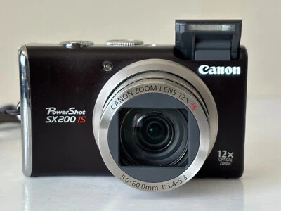 Black Canon PowerShot SX200 lS 12.1MP 12x Optical Zoom CCD Digital Camera - Image 1 of 4