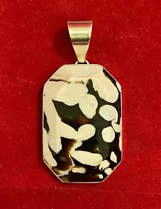 HSN - Jay King Peanut Wood Jasper Gemstone Pendant Silver - Picture 1 of 3