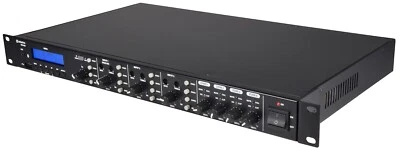 Adastra 953.446UK Zoning 100V Mixer-Amp 4 x 60W, Rack Mountable, Black RM4460 - Image 1 of 4