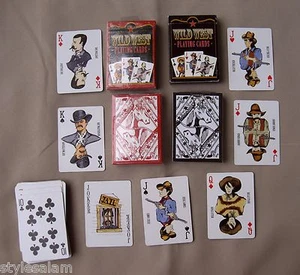 Carte da gioco western cowboy set di 2 mazzi standard NUOVE cowgirl fuorilegge uomini di legge - Foto 1 di 3