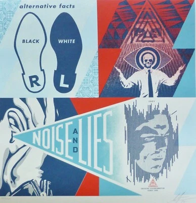Serigrafia numerada assinada à mão Shepard Fairey Obey Giant "Fatos Alternativos" - Imagem 1 de 4