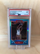2008 Bowman Chrome Bill Russell Blue Refractor /99 PSA 9 Mint Pop 1 #106 Celtics