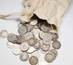 Lot of 10 Barber 90% Silver Dimes Mixed Dates & Mints - All 100+ Years Old! - Picture 1 of 2