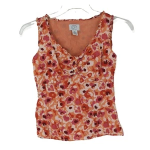 Ann Taylor Loft 4P Petites Floral Sleeveless Tank Top Blouse Fairycore - Picture 1 of 4