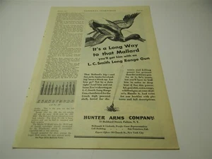 Vintage 1930 Hunter Arms Co. L. C. Smith Long Range Gun Man Cave Print Ad 5G8F - Picture 1 of 4
