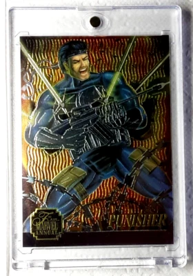 1995 Marvel Annual Flair Limited Edition  Card 9 PUNISHER. FREE ONE-TOUCH-HOLDER - Image 1 of 2