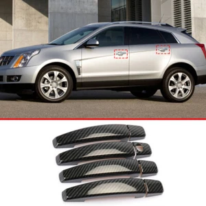Carbon Fiber Style Exterior Side Door Handle Cover For Cadillac SRX 2010-2016 - Picture 1 of 7