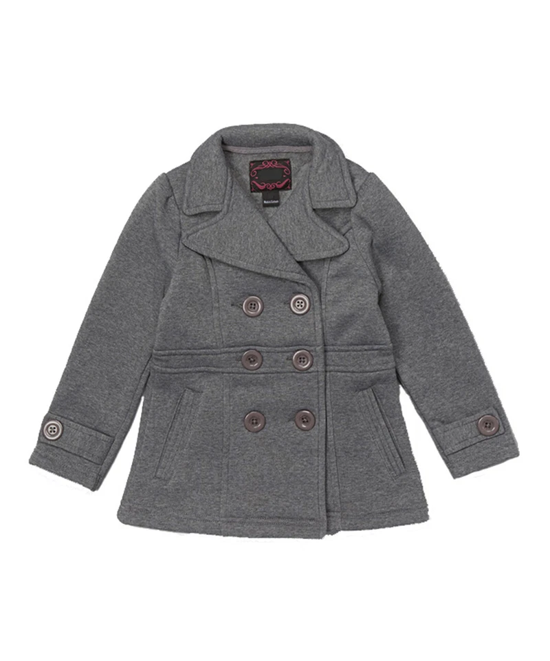 Abrigo de invierno para niñas, abrigo de vestir, gris oscuro, talla: grande (10 años) Foto 1 de 1