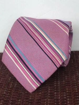 Corbata Robert Talbott Carmel Best Of Class para hombre cosida a mano rosa seda EE. UU. Rayas 3,5 Foto 1 de 4
