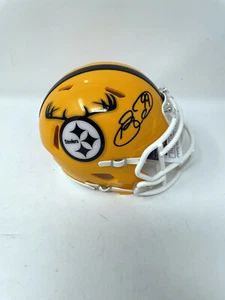 Brett Keisel Pittsburgh Steelers Autografato Corna Custom Mini Casco Con / - Picture 1 of 1